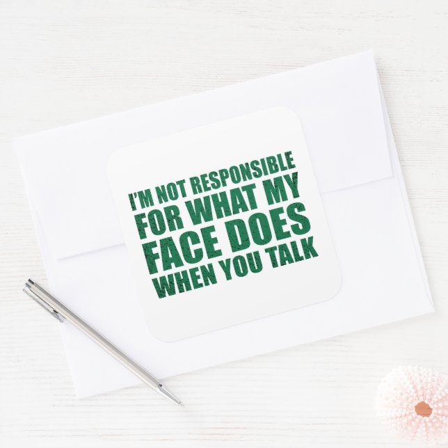 Funny sarcastic Zitate Spaß sarcasm introvertierte Quadratischer Aufkleber (Umschlag)