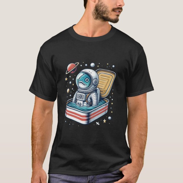  Funny Sardine Astronaut Shirt Retro (Vorderseite)