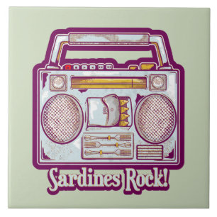 Funny sardines tin stereo fliese
