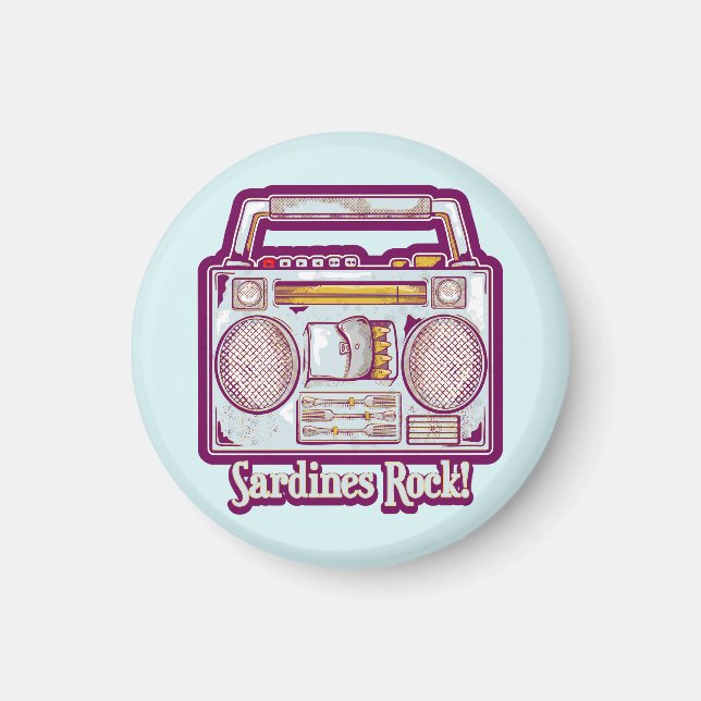Funny sardines tin stereo magnet (Vorne)