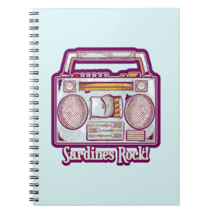 Funny sardines tin stereo notizblock