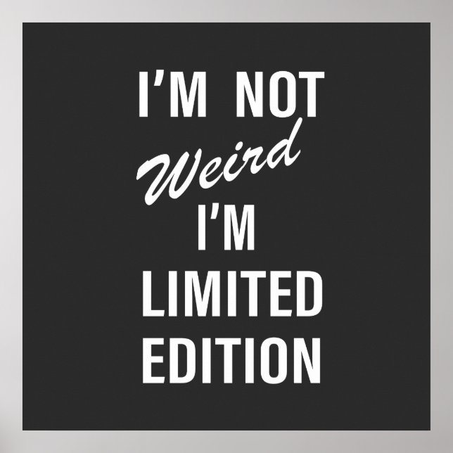 Funny Sarkastic Redewendungen Weißer Schriftart Poster (Vorne)