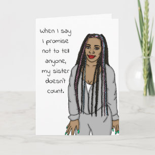 Funny, sarkastisch, ruf mich an, Schwester Spaß Karte