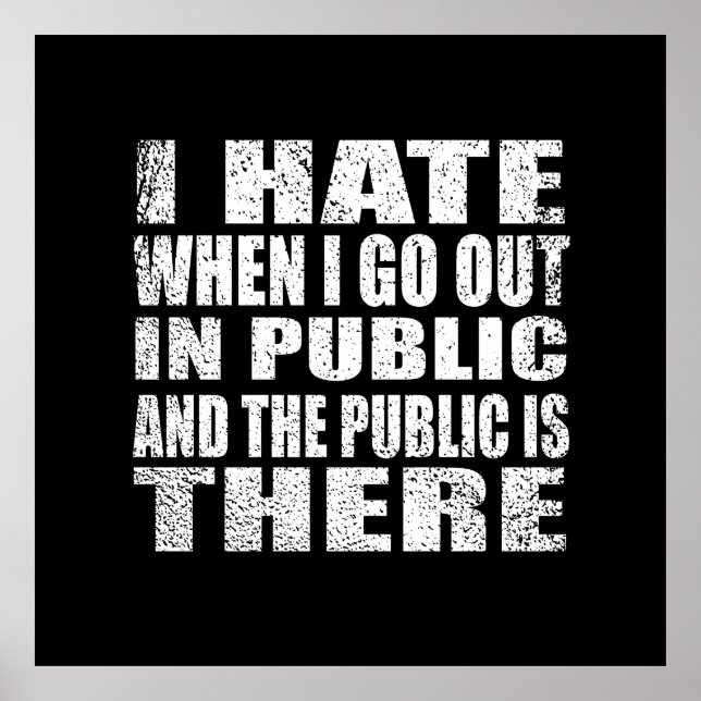 Funny sarkastischer Slogan Erwachsenenhumor introv Poster (Vorne)