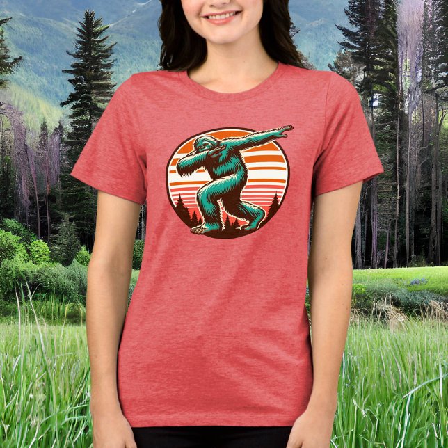 Funny Sasquatch Bigfoot Dabbing Personalisiert Tri-Blend Shirt (Von Creator hochgeladen)