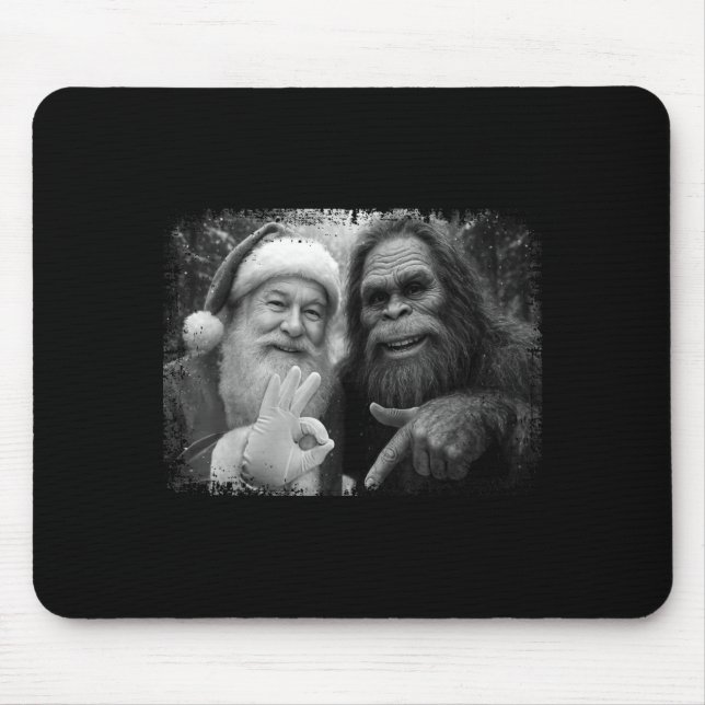 Funny Sasquatch Bigfoot Santa Six Seven 6 7 Meme C Mousepad (Vorne)