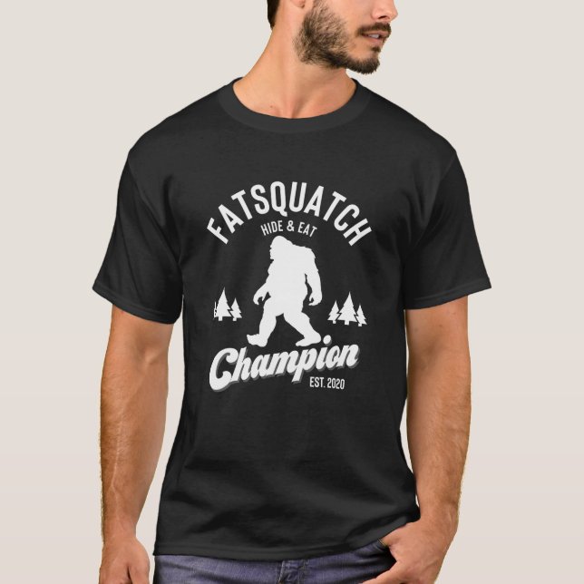 Funny Sasquatch Fatsquatch Hide und essen Champion T-Shirt (Vorderseite)