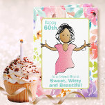 Funny Sassy 60. Geburtstag Female Friend Cartoon Karte<br><div class="desc">Woll eine lustige Karte,  um deine Freundin lassen,  dass sie schön,  süß und witzig ist? Warten Sie,  bis die Pointe auf diesem hier allen ein Lächeln auf die Stirn bringt:)</div>