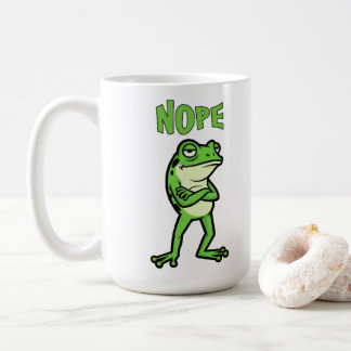 Funny Sassy Frog Nope, Grumpy Toads Cartoon Illus Kaffeetasse