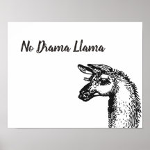 Funny Sassy No Drama Llama Zeichnend Schwarz und W
