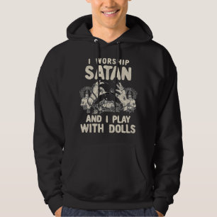 Funny Satanic ich bete Satan und ich spiele mit Pu Hoodie