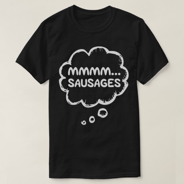 Funny Sausage Lovers Apparel Food Gear Meme mmmm T-Shirt (Design vorne)