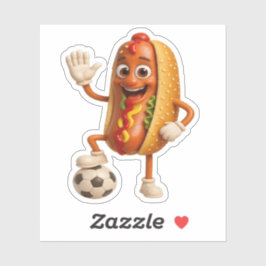 Funny Sausage Sandwich Cartoon Sticker