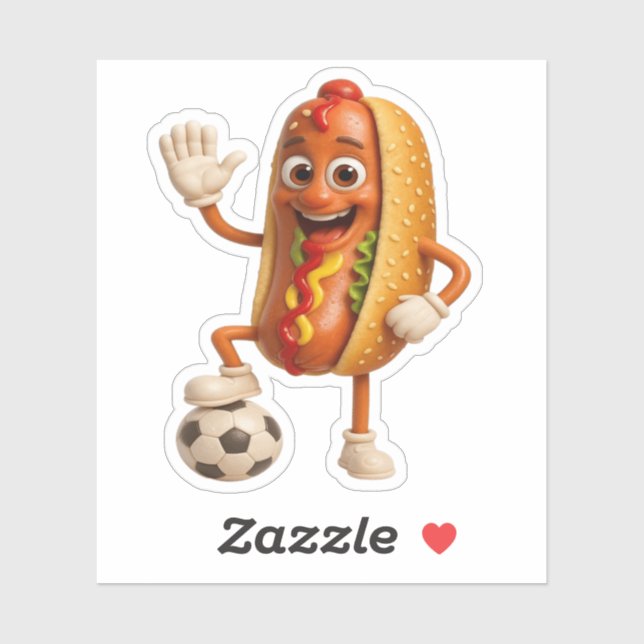 Funny Sausage Sandwich Cartoon Sticker (Blatt)
