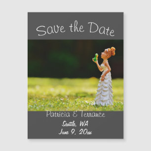 Funny Save the Date Princess Frog Magnetkarte