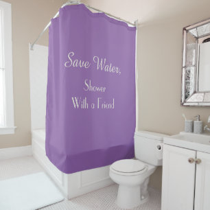 Funny Save Water Shower w/ Friend Purple Orchid Duschvorhang