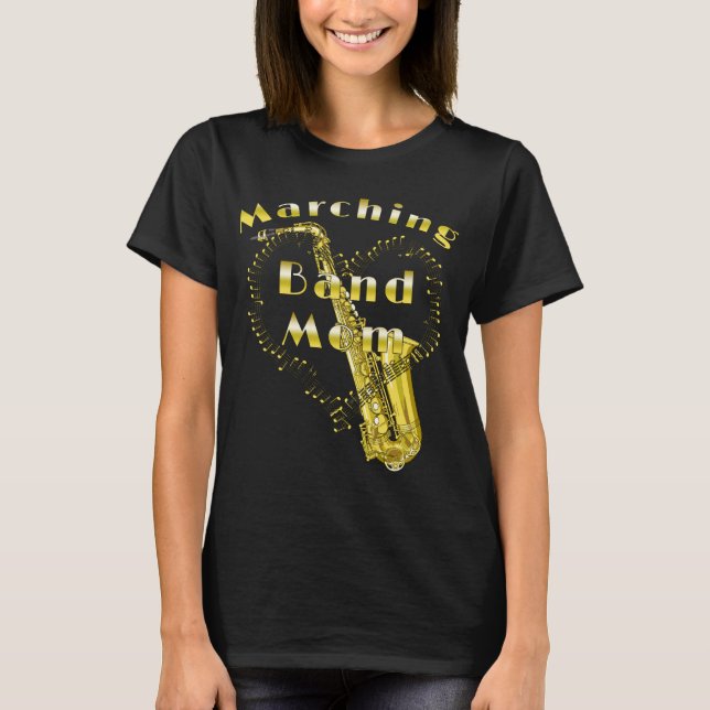 Funny Saxophon Marching Band Mama T-Shirt (Vorderseite)