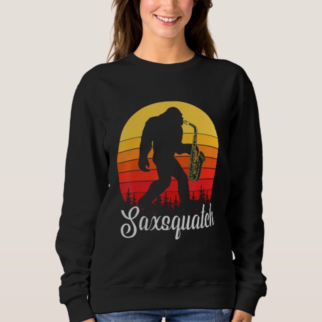 Funny Saxophone Design, Saxsquatch, Sci-Fi Woodwin Sweatshirt (Vorderseite)