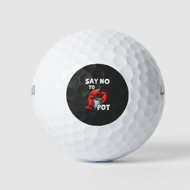 Funny Say No to Pot mit Crab Hummer Golfball (Vorderseite)