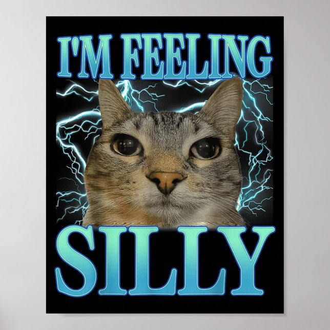 Funny Saying Cat Lover I'm Feeling Silly Cat Meme  Poster (Vorne)