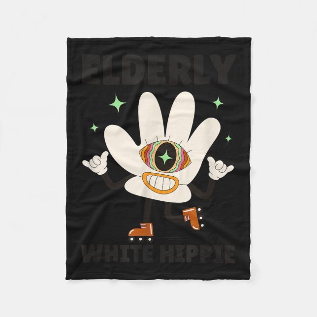 Funny Saying Groovy Elderly White Hipe  Fleecedecke (Vorderseite)