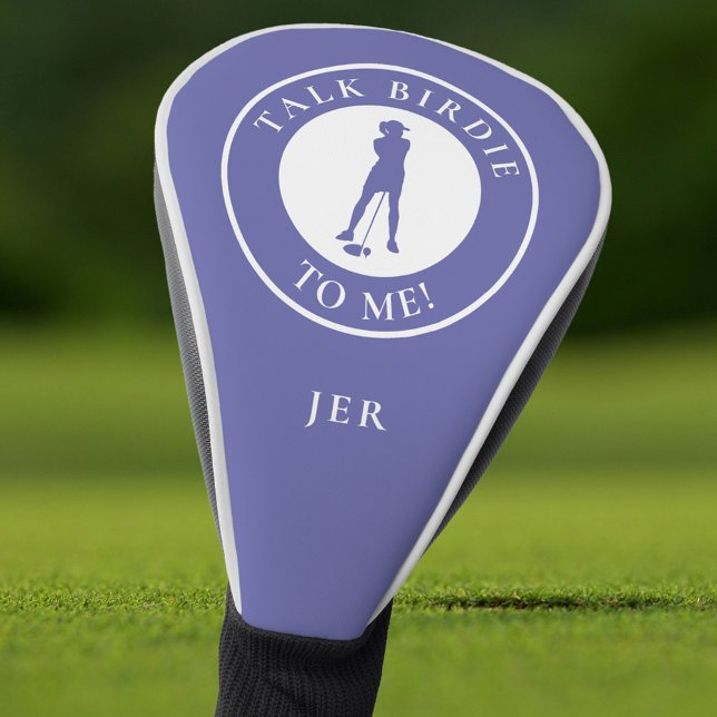 Funny Saying Talk Birdie To Me Custom Monogram Golf Headcover (Funny Saying Talk Birdie To Me Custom Monogram Golf Head Cover)