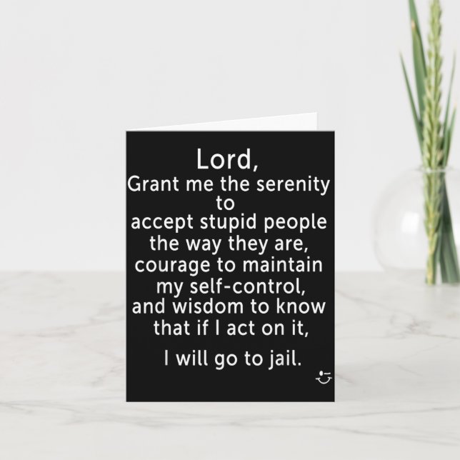 Funny Sayings S - New Serenity Jail Prayer  Karte (Vorderseite)