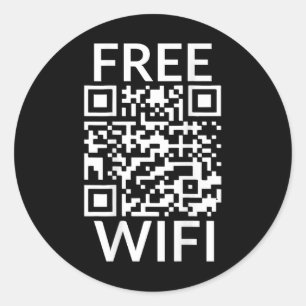 Funny Scan Free Wifi Trump tanzt Prank Qr Präsiden Runder Aufkleber