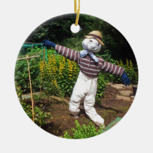 Funny scarecrow keramik ornament