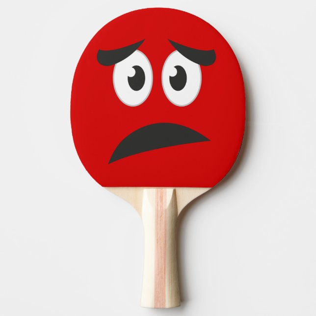 Funny Scared Face Novelty Tischtennis Schläger (Vorderseite)