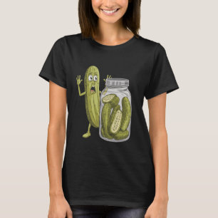 Funny Scared Pickle Cartoon Überraschend Pickle Cu T-Shirt