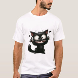 Funny Scaredy Cat Wild Grin Halloween ✨🐾 T-Shirt