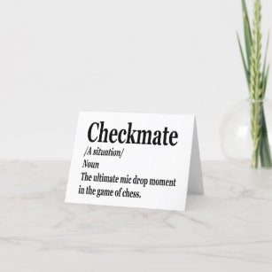 Funny Schach Checkmate Definition Schach Lover Dankeskarte