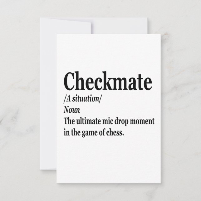 Funny Schach Checkmate Definition Schach Lover Dankeskarte (Vorderseite)