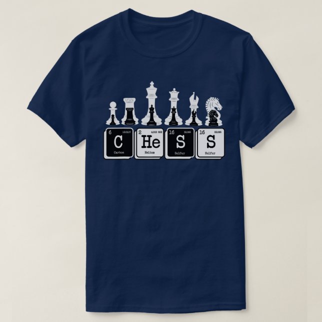 Funny Schach Set Pieces Periodisches Tafelboard Sp T-Shirt (Design vorne)