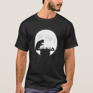 Funny Schachbrett Katze Maus Schach Spielen Mond G T-Shirt