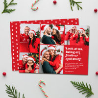 Funny Schau uns 5 Foto Collage Weihnachtsfeiertag