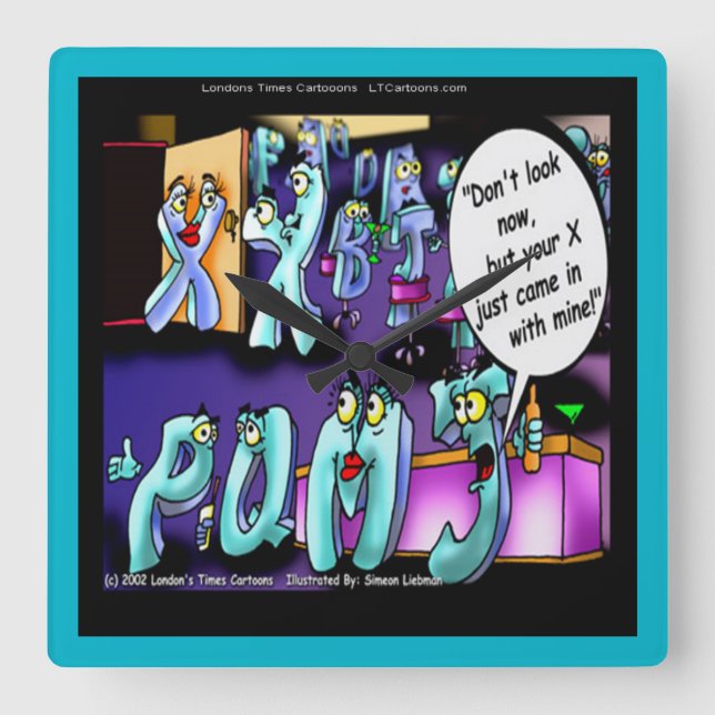Funny Scheidung Square Wall Clock Quadratische Wanduhr (Vorderseite)