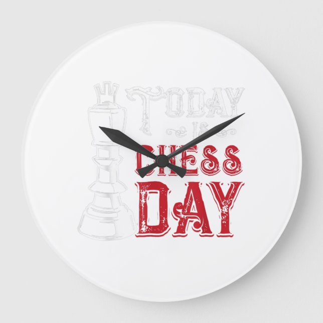 Funny Schess King Casting Design Große Wanduhr (Vorderseite)