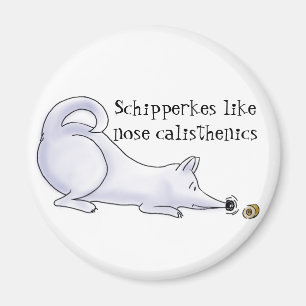 Funny Schipperke Dog Cartoon Magnet