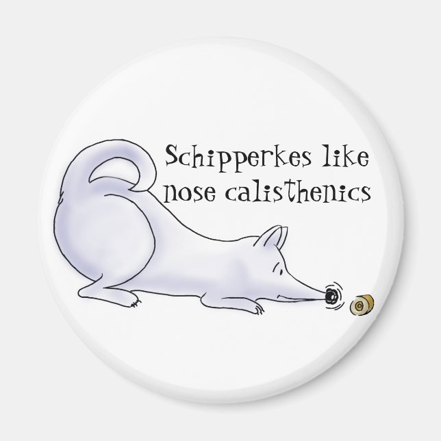 Funny Schipperke Dog Cartoon Magnet (Vorne)
