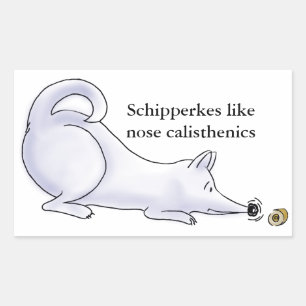 Funny Schipperke Dog Cartoon Rechteckiger Aufkleber