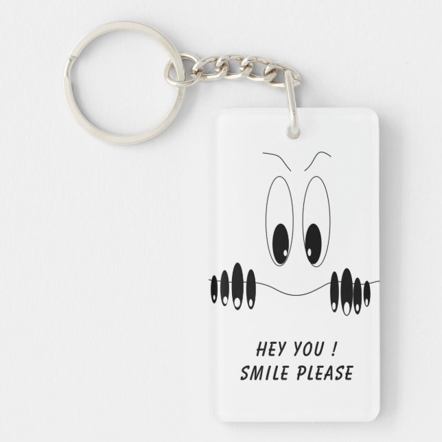 Funny Schlüsselanhänger Geschenk mit Neugier Augen (Vorderseite)