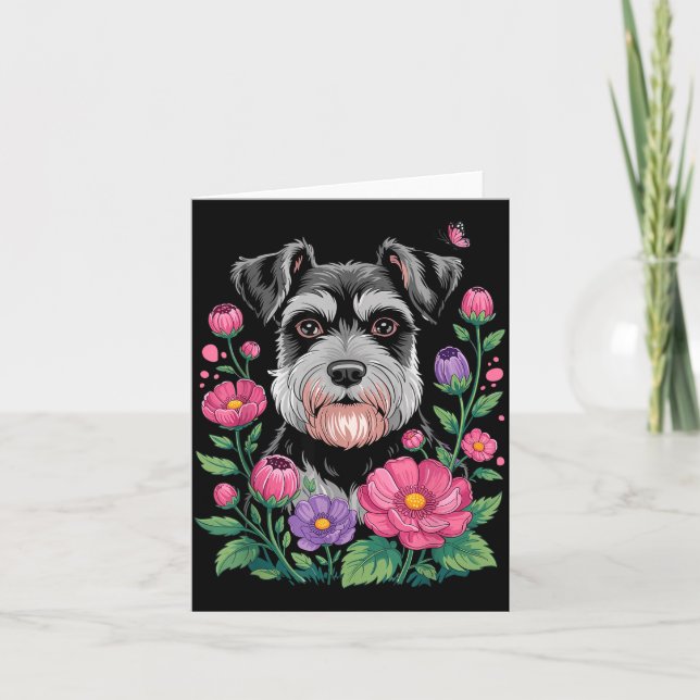 Funny Schnauzer Art For Women Schnauzer Dog Lover  Karte (Vorderseite)