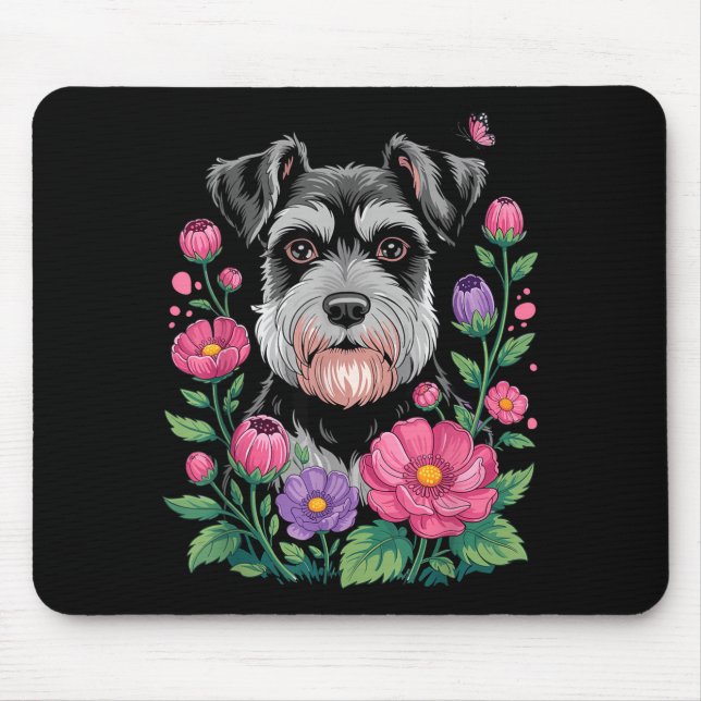Funny Schnauzer Art For Women Schnauzer Dog Lover  Mousepad (Vorne)