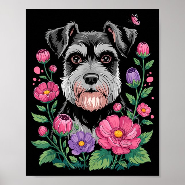 Funny Schnauzer Art For Women Schnauzer Dog Lover  Poster (Vorne)