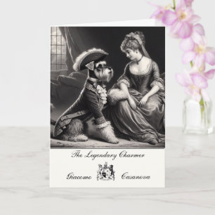 Funny Schnauzer Casanova Faltkarte Karte