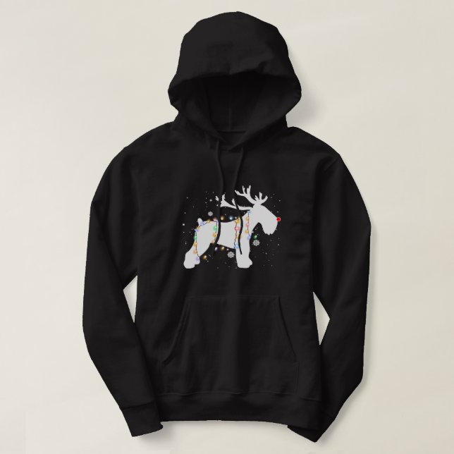 Funny Schnauzer Dog Tree Weihnachtsbeleuchtung Xma Hoodie (Design vorne)