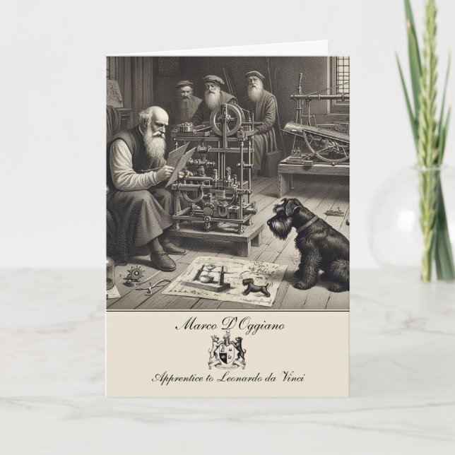 Funny Schnauzer Geschichte Faltkarte Karte (Vorderseite)