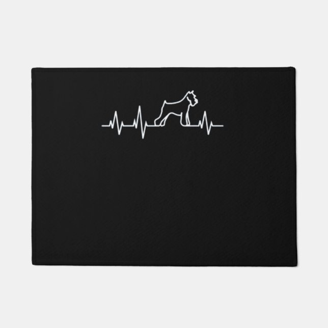 Funny Schnauzer Herzschlag Geschenk Fußmatte (Vorderseite)